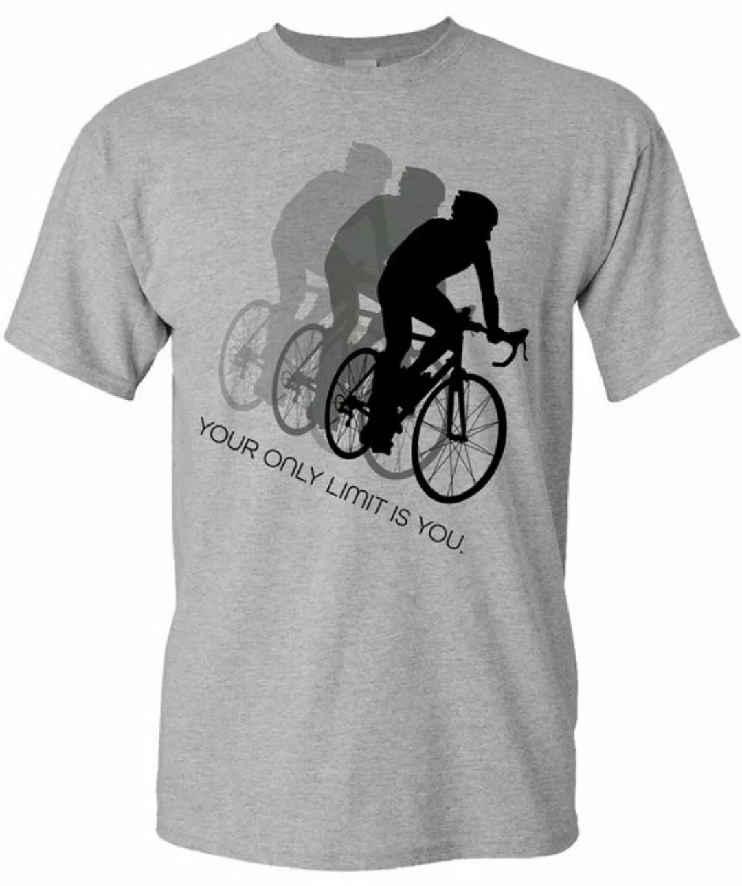 Baddery Print-Shirt Fahrrad T-Shirt: "Your only limit is you" hochwertiger günstig online kaufen