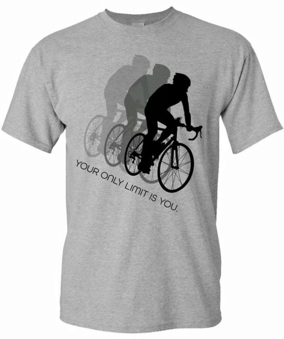Baddery Print-Shirt Fahrrad T-Shirt : Your only limit is you - Sport Tshirt günstig online kaufen