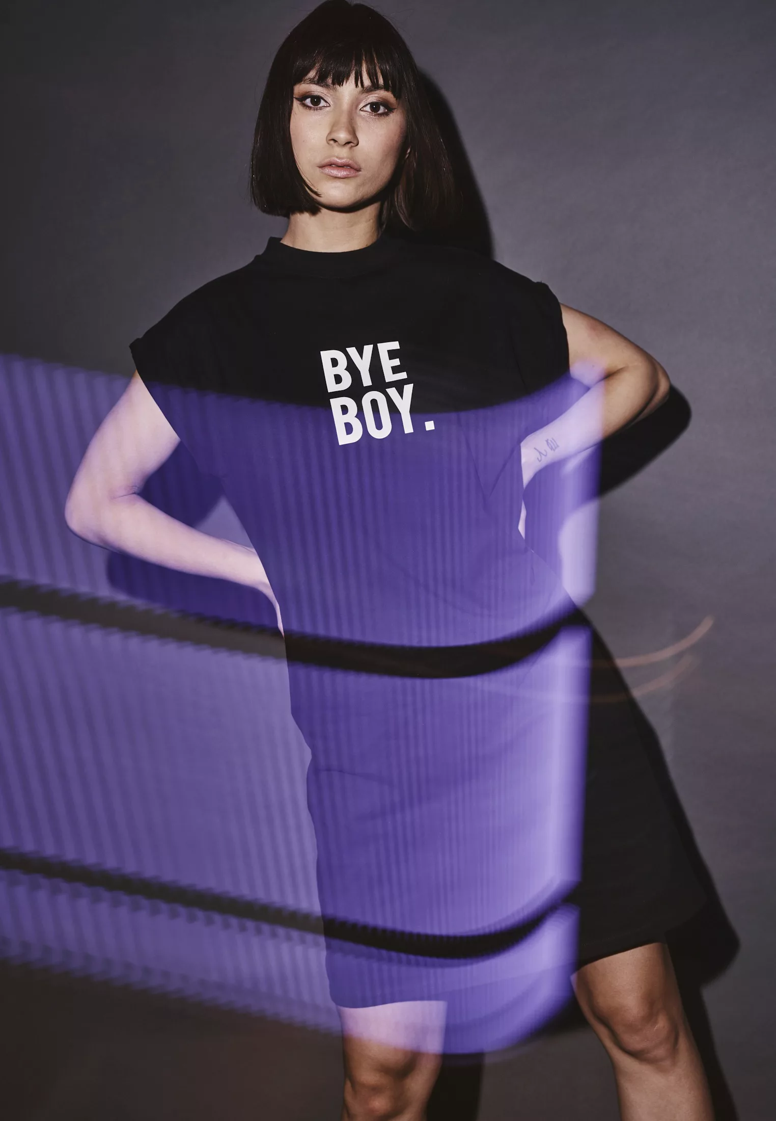 MisterTee Shirtkleid "MisterTee Damen Ladies Bye Boy Extended Shoulder Dres günstig online kaufen