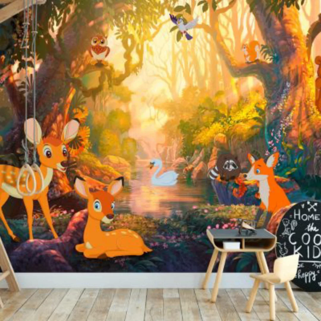 artgeist Fototapete Animals in the Forest mehrfarbig Gr. 200 x 140 günstig online kaufen