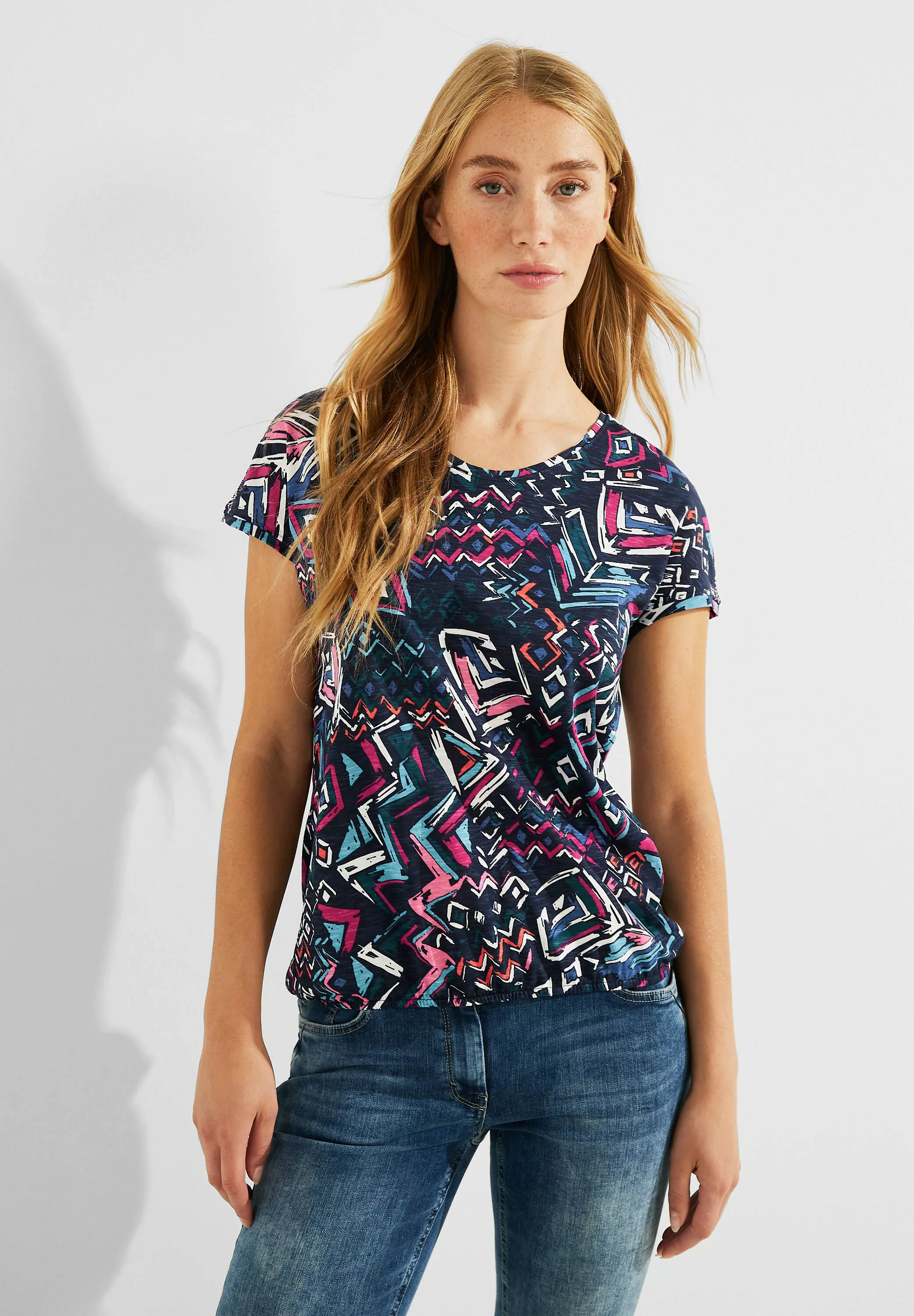 Cecil T-Shirt, mit abgerundetem V-Ausschnitt günstig online kaufen
