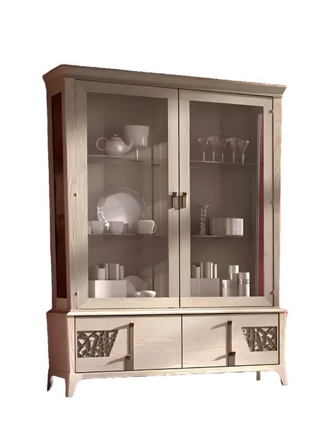 Xlmoebel Vitrine Designermöbel Wohnzimmerschrank aus Holz mit 2 Glastüren ( günstig online kaufen