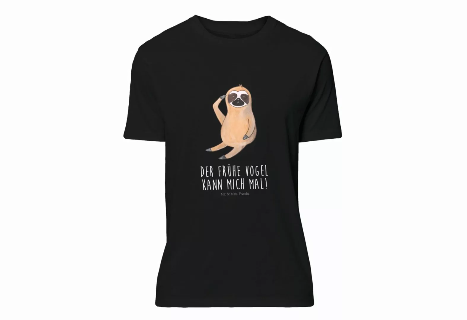 Mr. & Mrs. Panda T-Shirt Faultier Vogel zeigen - Schwarz - Geschenk, Lustig günstig online kaufen