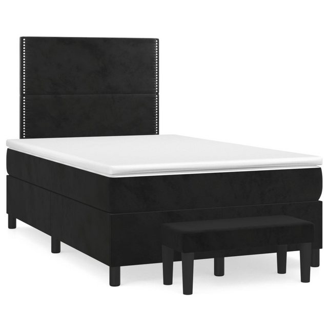 vidaXL Boxspringbett, Boxspringbett mit Matratze Schwarz 120x200 cm Samt günstig online kaufen