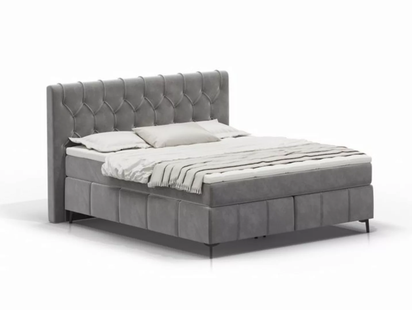 Moebel-Eins Boxspringbett, ELPASO Boxspringbett, Härtegrad 3, Bezug Stoff d günstig online kaufen