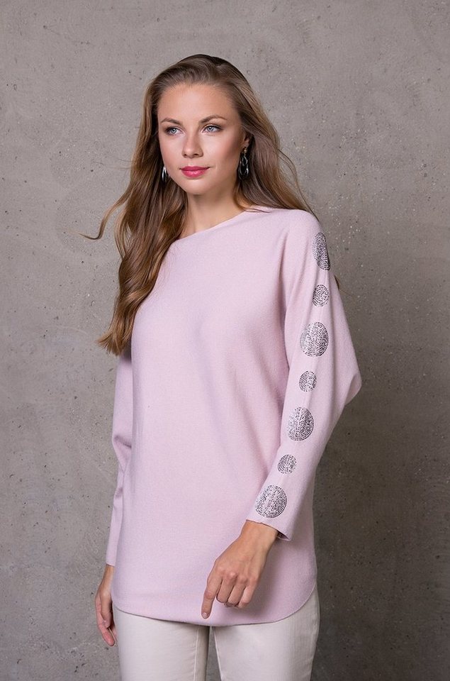 Passioni Strickpullover Hochgeschlossener Pullover mit überschnittenen Ärme günstig online kaufen