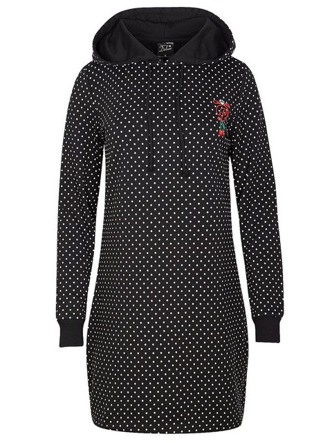 Pussy Deluxe Cherries Dots Damen Sweatkleid schwarz allover günstig online kaufen