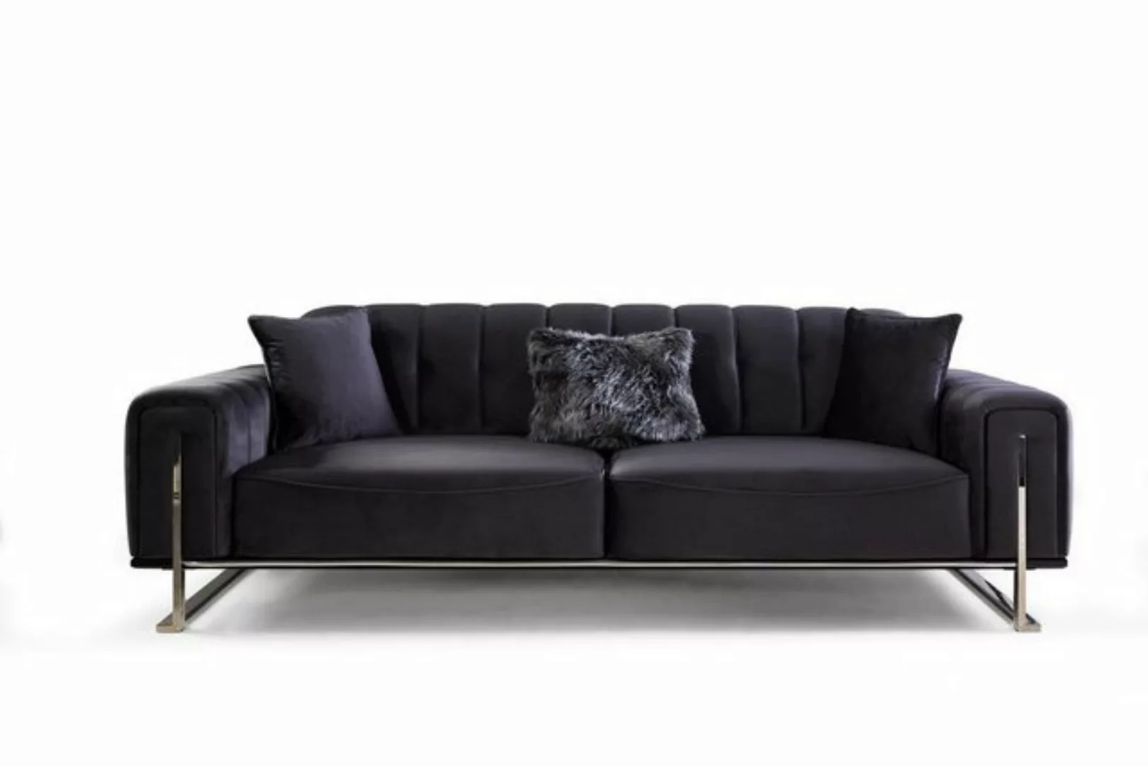 JVmoebel 3-Sitzer Designer Sofa 3 Sitzer Modern Möbel Schwarz 240cm Big xxl günstig online kaufen