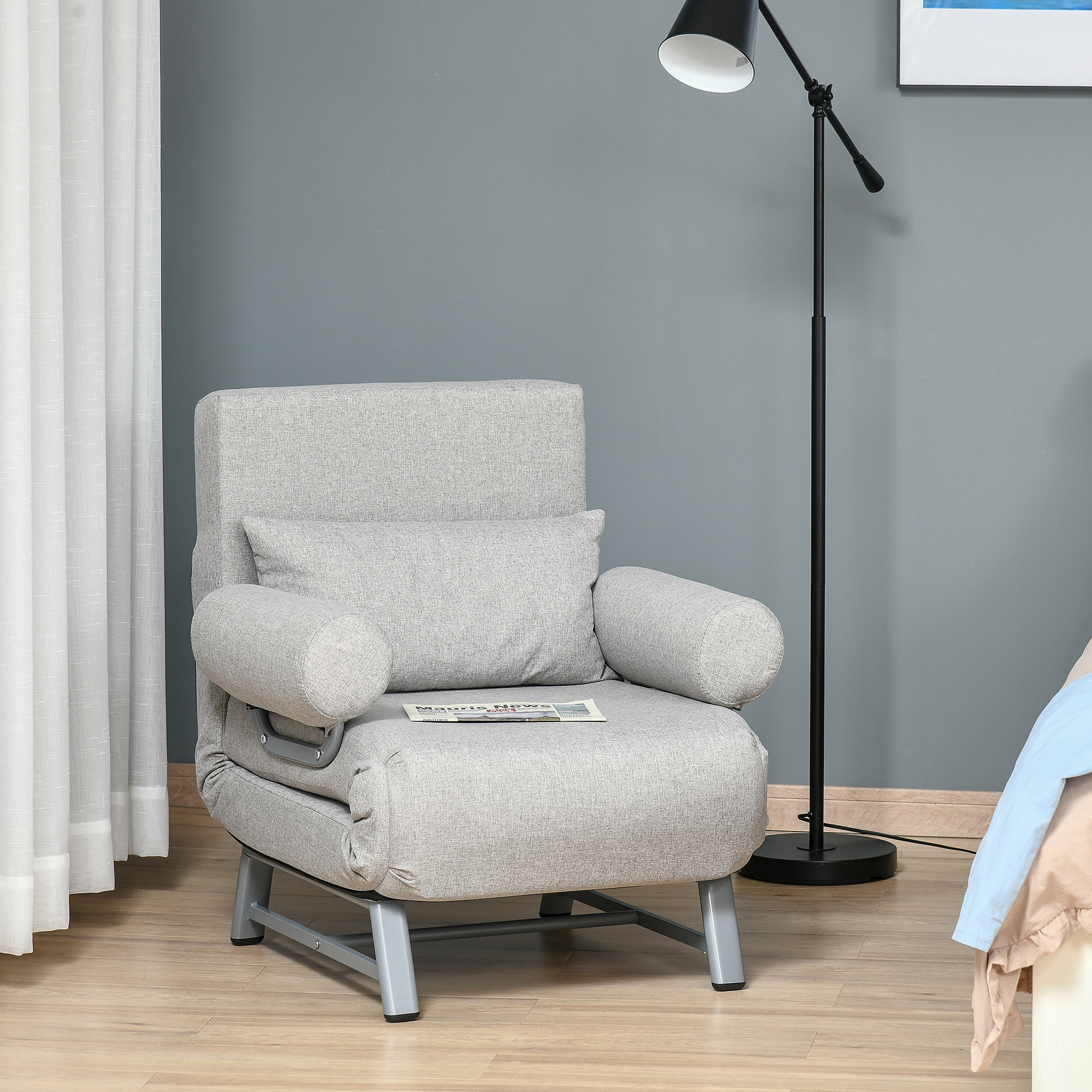 HOMCOM Fauteuil chauffeuse Schlafsofa-umwandelbarer Liegesessel mit 1 Platz günstig online kaufen