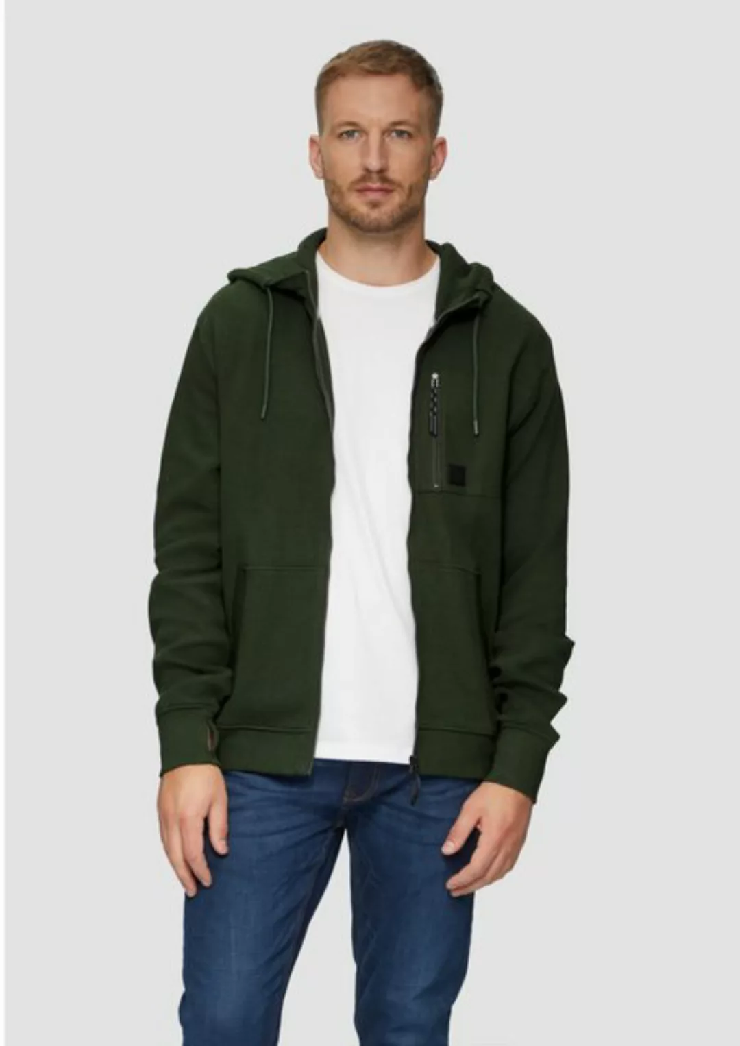 s.Oliver Allwetterjacke Weiche Sweatshirt-Jacke mit Kapuze Applikation günstig online kaufen