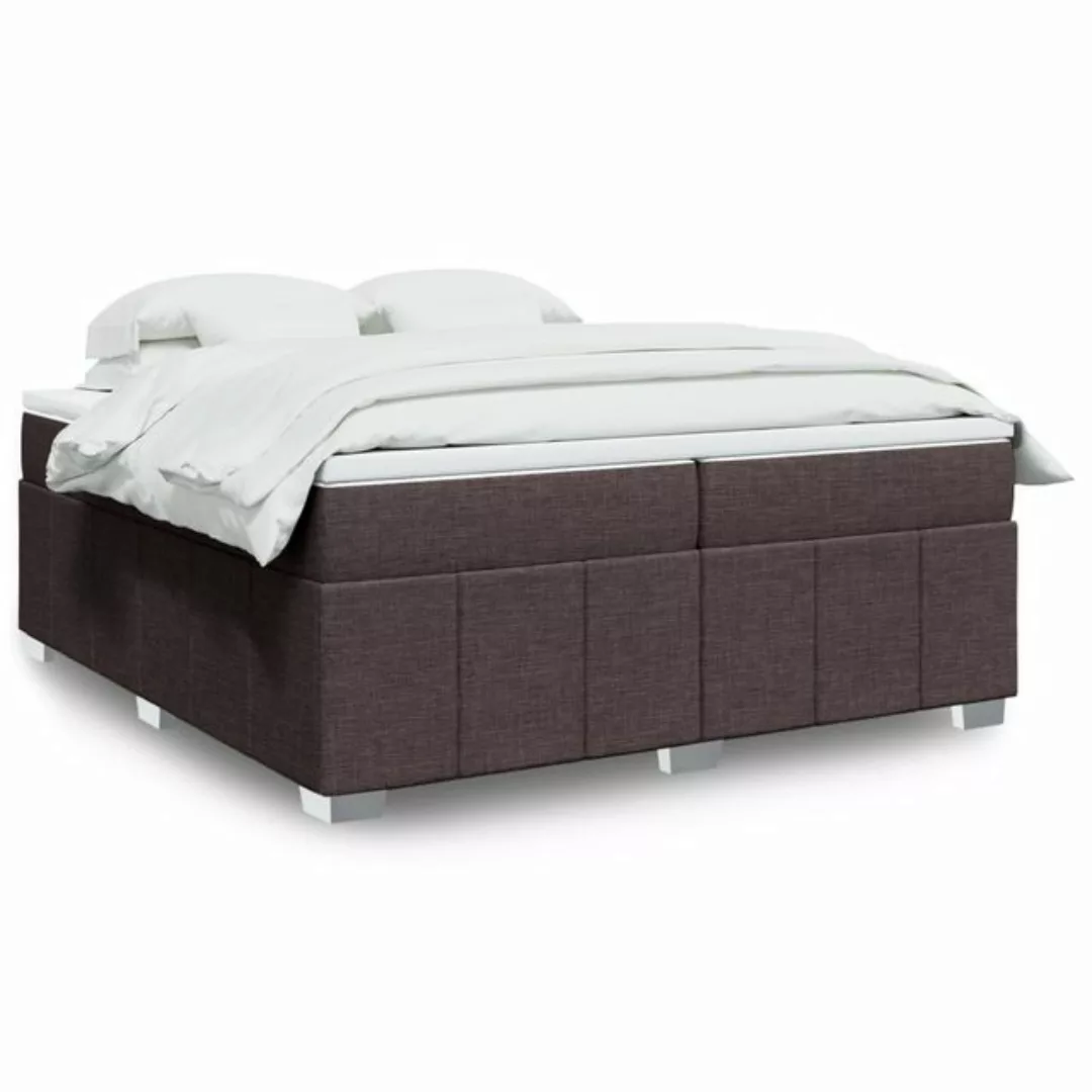 vidaXL Boxspringbett, Boxspringbett mit Matratze Dunkelbraun 200x200 cm Sto günstig online kaufen