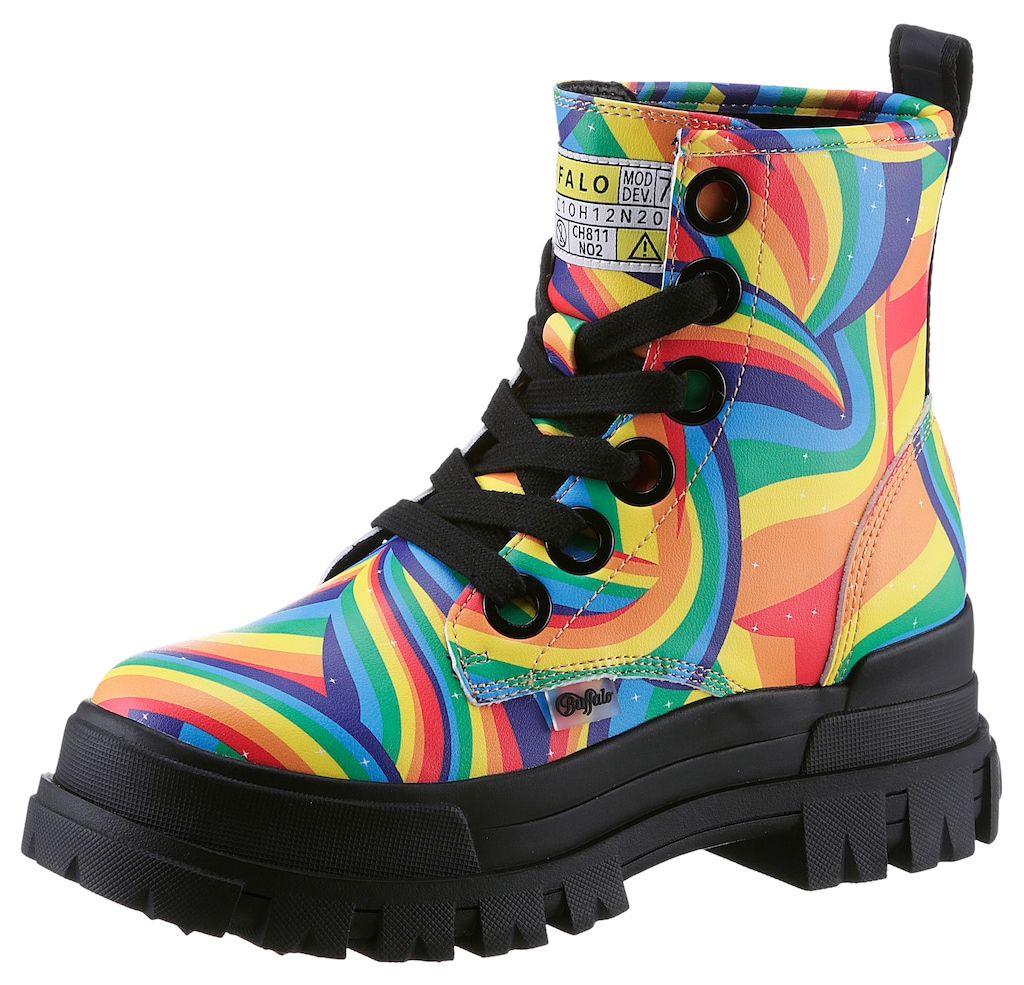 Buffalo Schnürboots "CORIN", in auffälligen Regenbogen-Farben günstig online kaufen