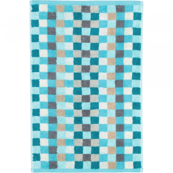 Cawö - Unique Karo 942 - Farbe: türkis - 44 - Gästetuch 30x50 cm günstig online kaufen