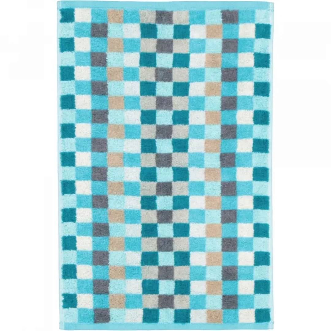 Cawö - Unique Karo 942 - Farbe: türkis - 44 - Gästetuch 30x50 cm günstig online kaufen