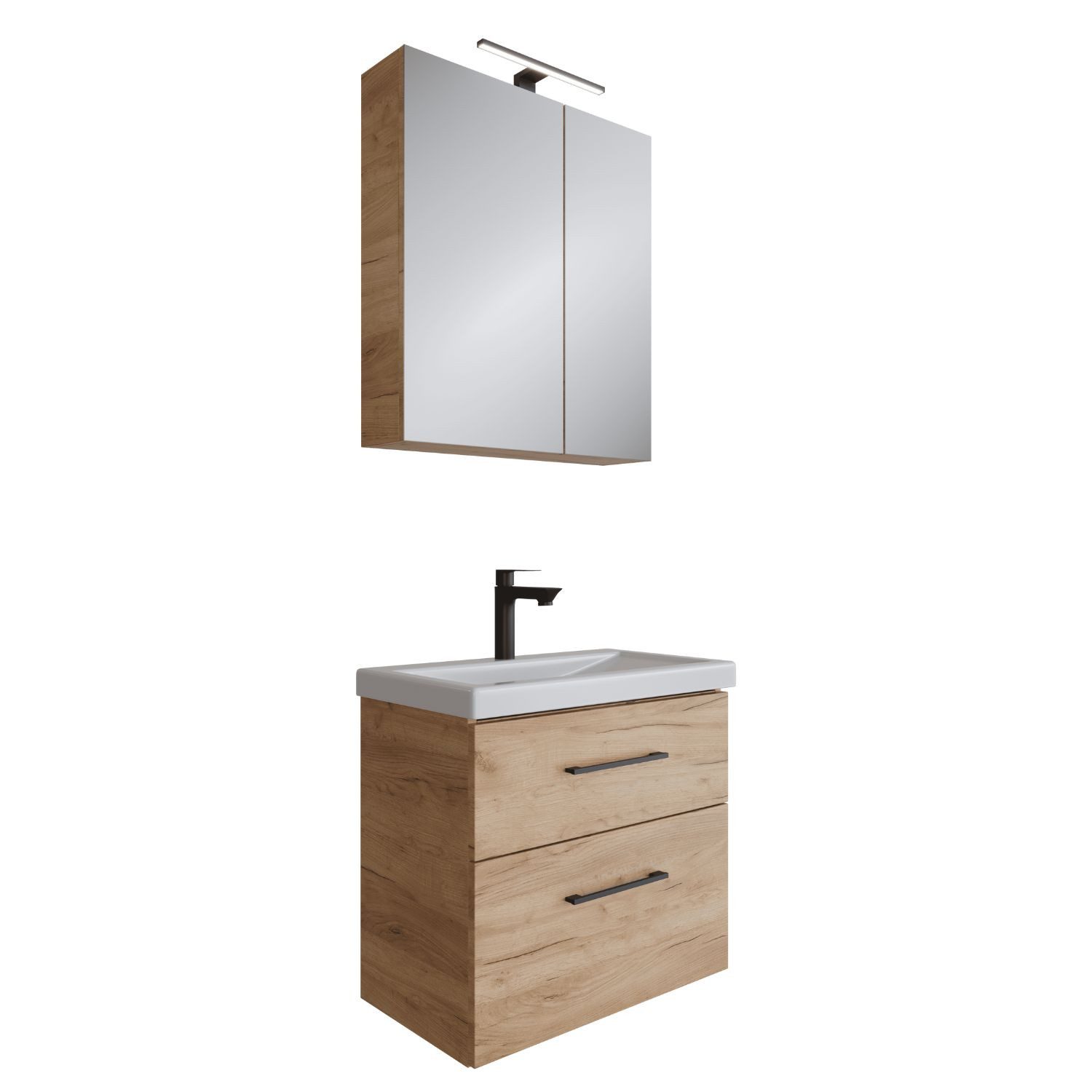 Planetmöbel Badmöbel-Set Badmöbel-Set mit Spiegelschrank 63cm günstig online kaufen