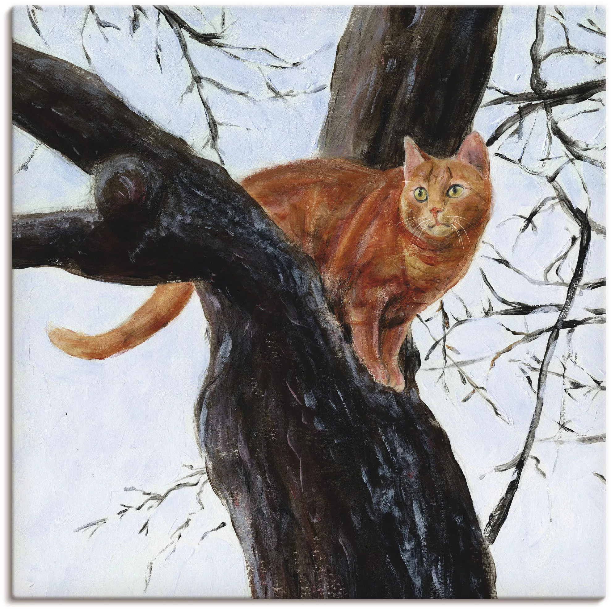 Artland Wandbild "Katze im Baum", Haustiere, (1 St.), als Leinwandbild, Pos günstig online kaufen