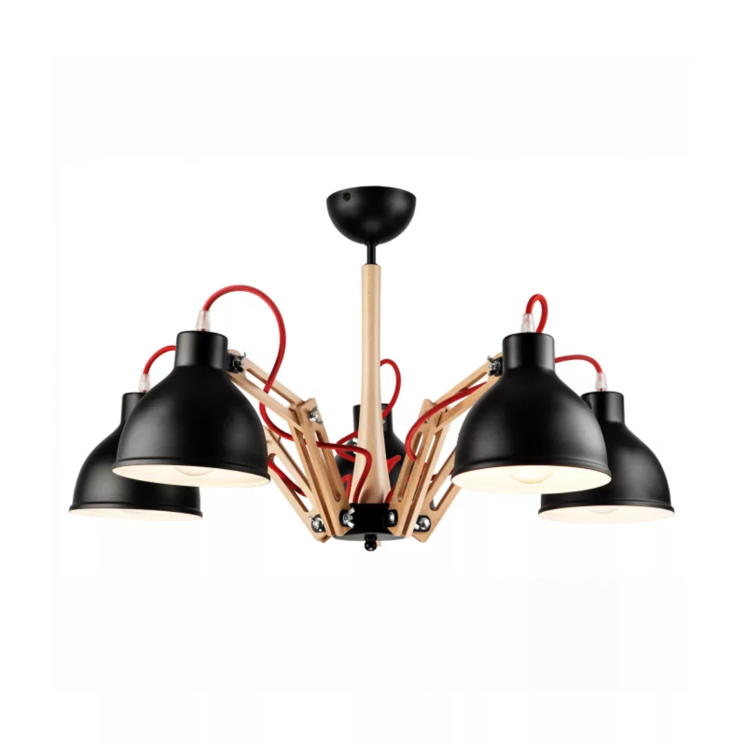 Deckenlampe Skansen 5-flammig verstellbar schwarz günstig online kaufen