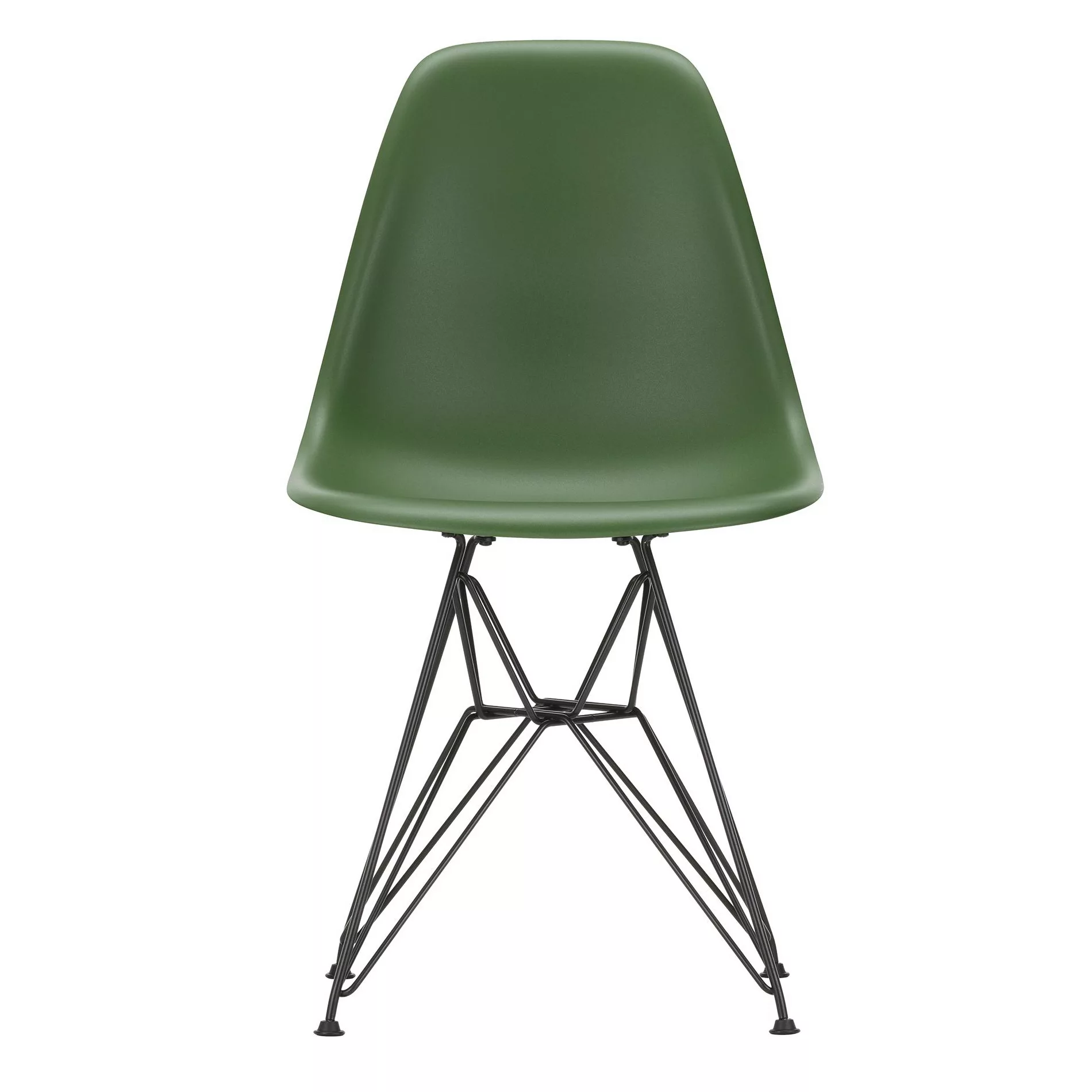 Vitra - Eames Plastic Side Chair DSR Gestell schwarz - forest/Sitz Polyprop günstig online kaufen