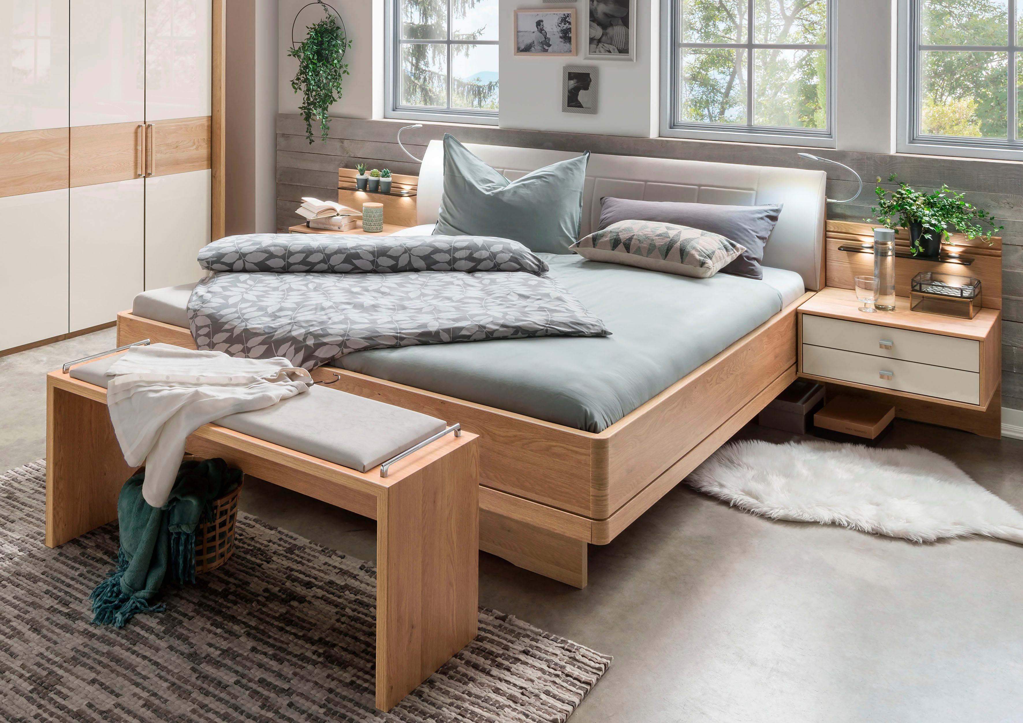 WIEMANN Bett "Kiruna, Bettgestell, Bettrahmen, Eiche Nachbildung, Polsterko günstig online kaufen