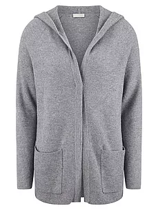 Kapuzen-Strickjacke include grau günstig online kaufen