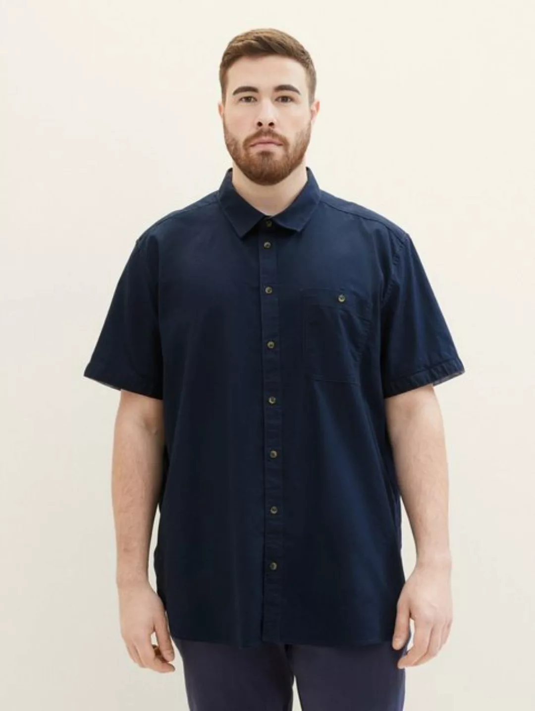 TOM TAILOR PLUS Langarmhemd Plus - Oxford Kurzarmhemd günstig online kaufen