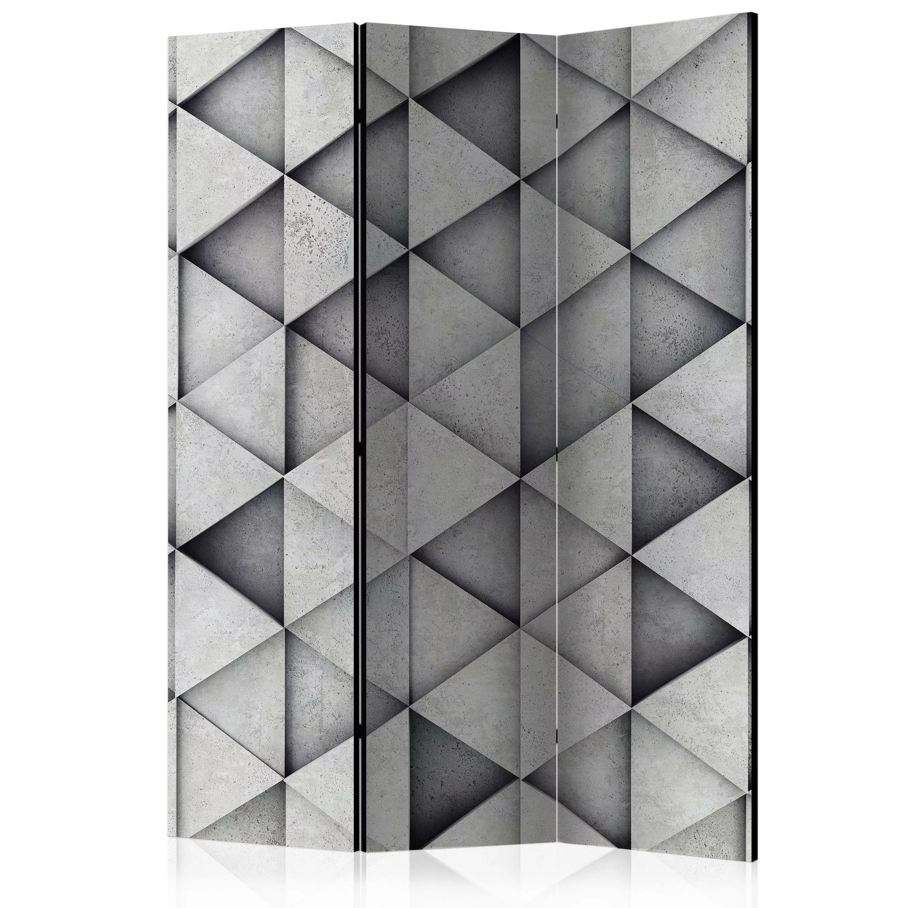 3-teiliges Paravent - Grey Triangles [room Dividers] günstig online kaufen