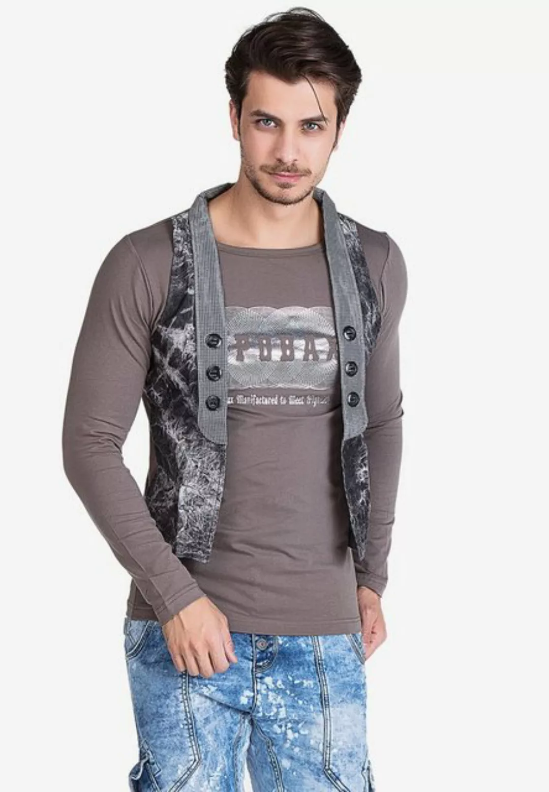 Cipo & Baxx Langarmshirt, im angesagten Doppellayer-Style günstig online kaufen