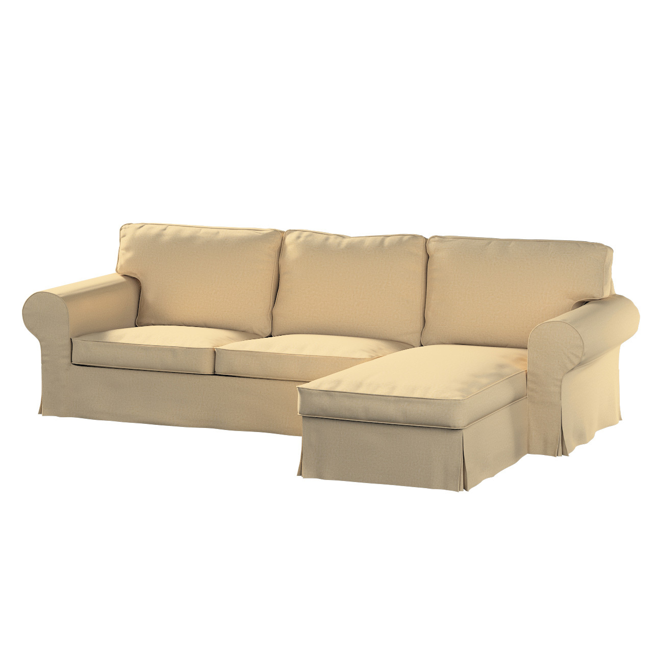 Bezug für Ektorp 2-Sitzer Sofa mit Recamiere, sandfarben, Ektorp 2-Sitzer S günstig online kaufen