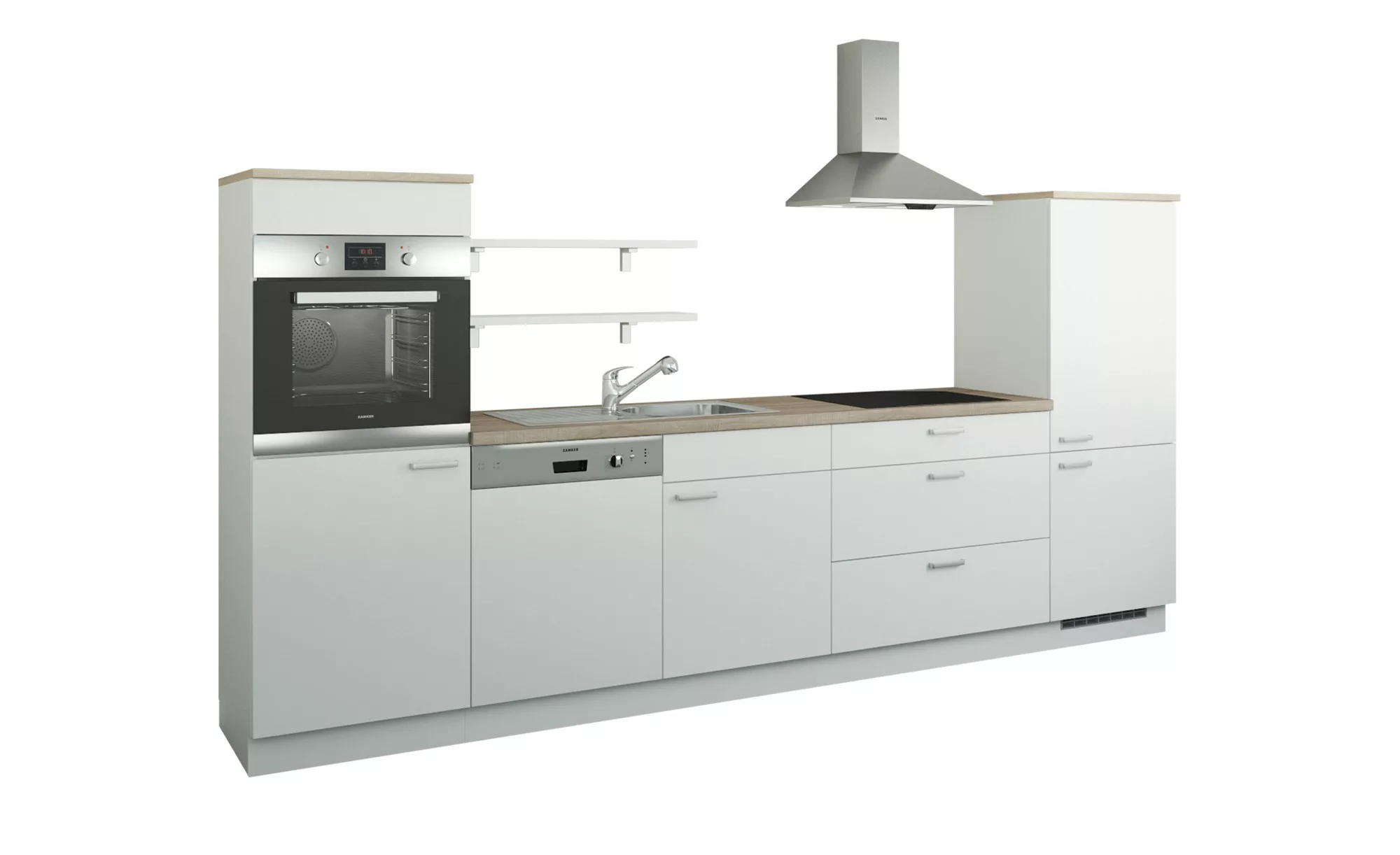 Küchenzeile ohne Elektrogeräte  Kassel ¦ weiß ¦ Maße (cm): B: 330 Aktuelles günstig online kaufen