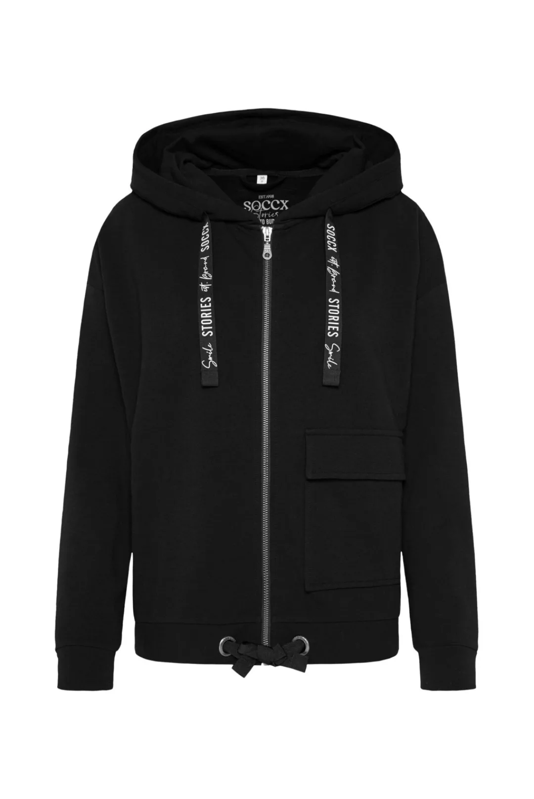 SOCCX Kapuzensweatjacke, mit Bindeband am Saum günstig online kaufen