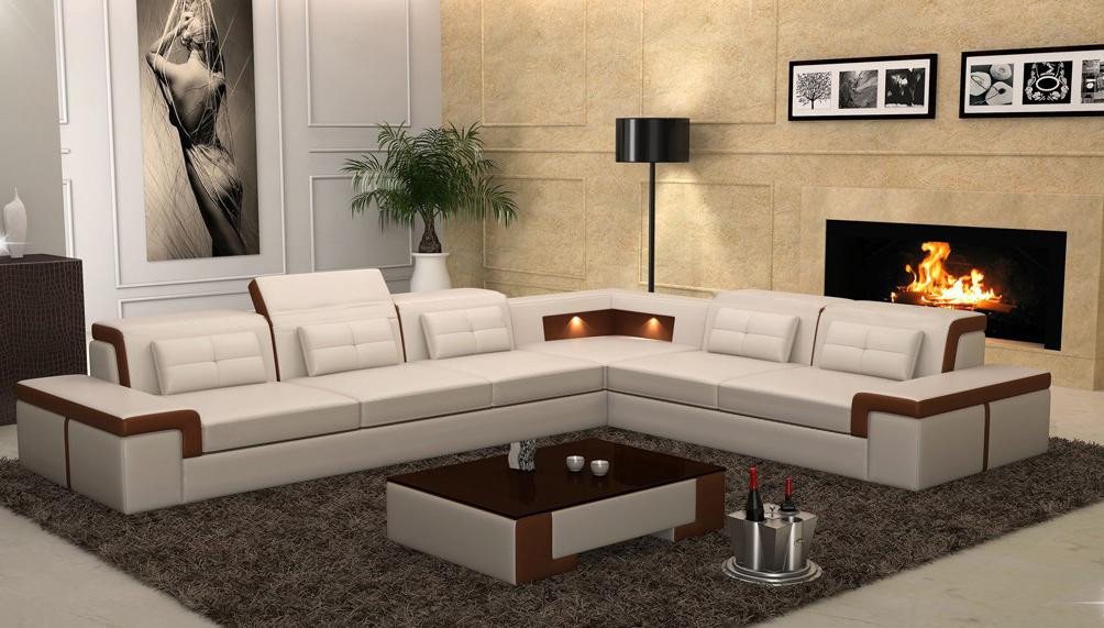 Xlmoebel Sofa Modernes Ledersofa Eckcouch Wohnlandschaft Eckgarnitur Design günstig online kaufen