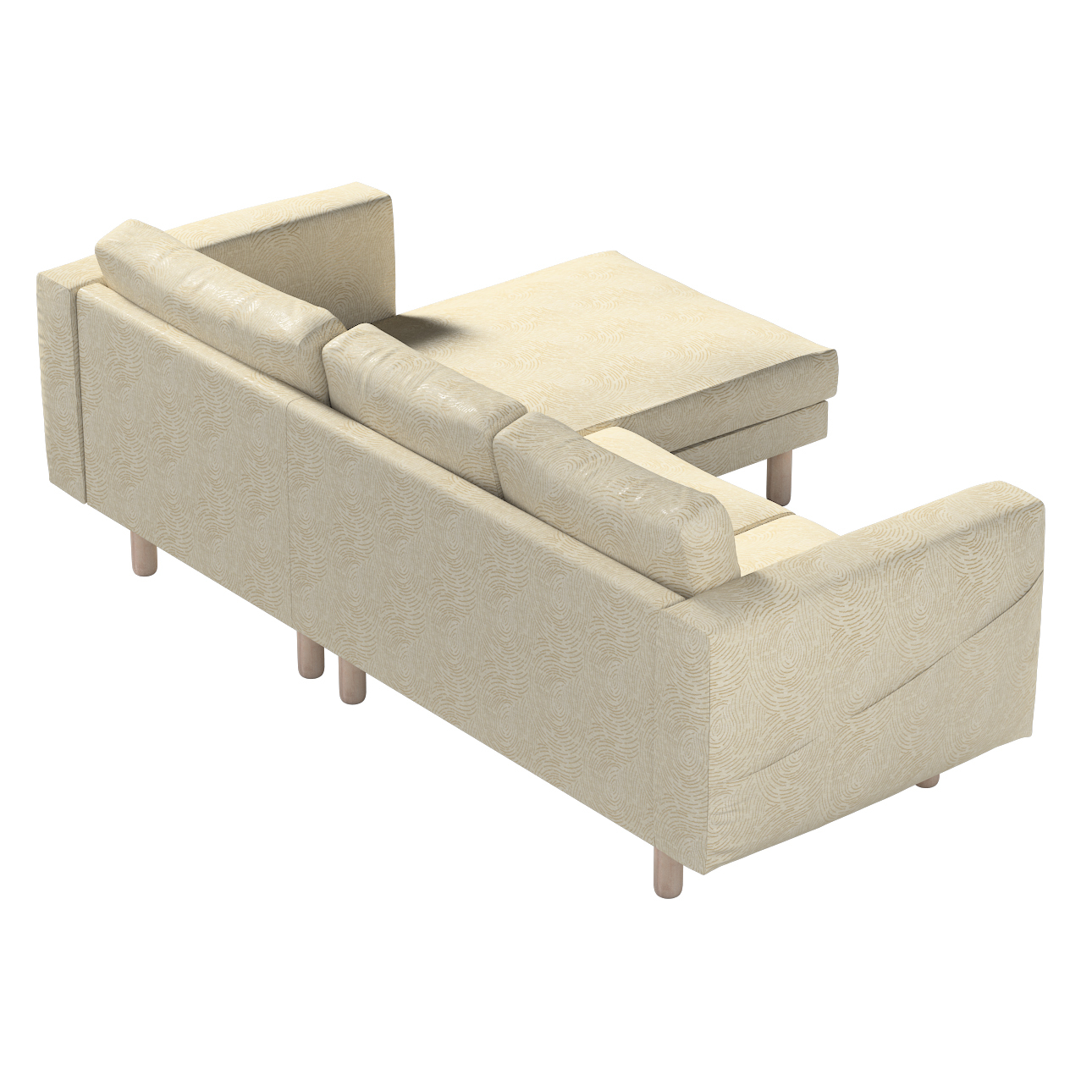 Bezug für Norsborg 3-Sitzer Sofa mit Recamiere, beige-golden, Norsborg Bezu günstig online kaufen