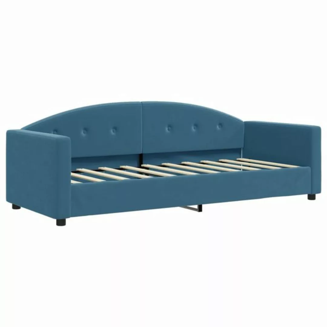 vidaXL Gästebett Tagesbett Blau 80x200 cm Samt Gästebett Gästecouch Gästeso günstig online kaufen