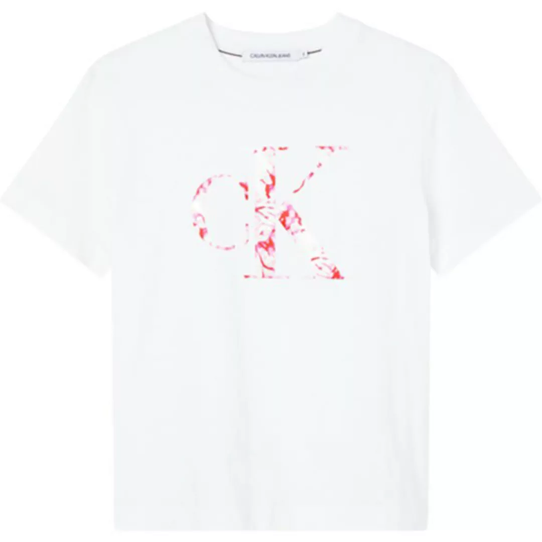 Calvin Klein Jeans Satin Bonded Filled Kurzärmeliges T-shirt XS Bright Whit günstig online kaufen