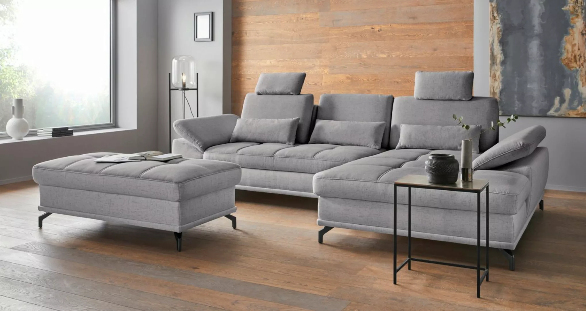 Places of Style Ecksofa Costello L-Form, mit Sitztiefenverstellung, Armteil günstig online kaufen