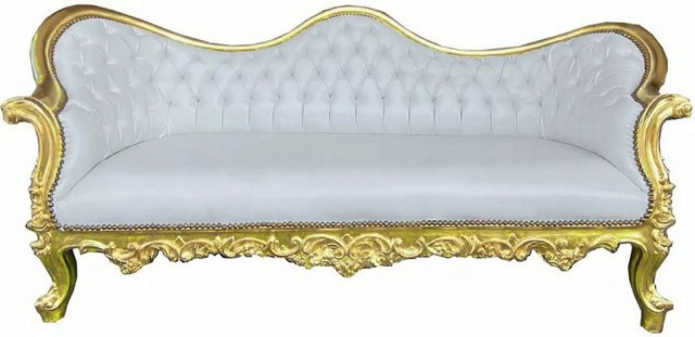 Casa Padrino Sofa Barock Sofa Vampire Weiß / Gold 200 x 75 x H. 82 cm - Han günstig online kaufen