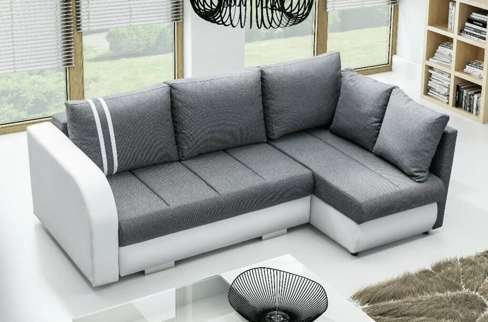 JVmoebel Ecksofa Design Ecksofa Couch Wohnlandschaft Schlafsofa Funktionsso günstig online kaufen