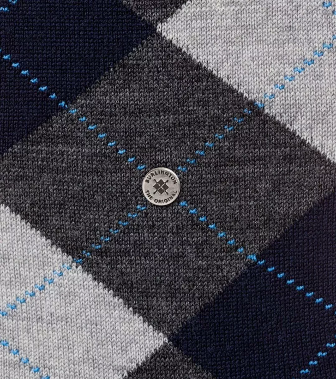Burlington Socken Grau mit Argyle-Muster günstig online kaufen