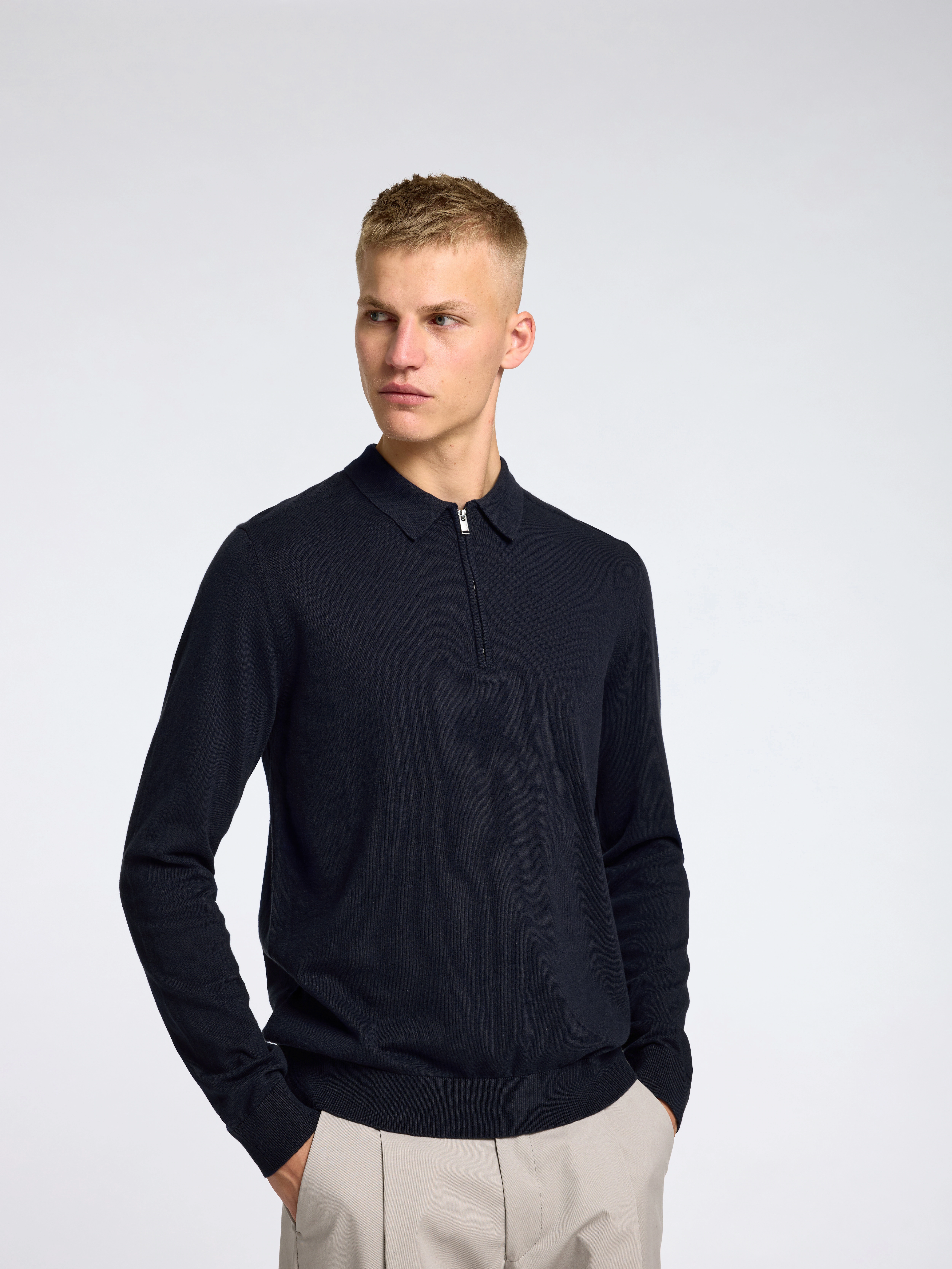 SELECTED HOMME Polokragenpullover "SLHBERG LS HALF ZIP POLO NOOS" günstig online kaufen
