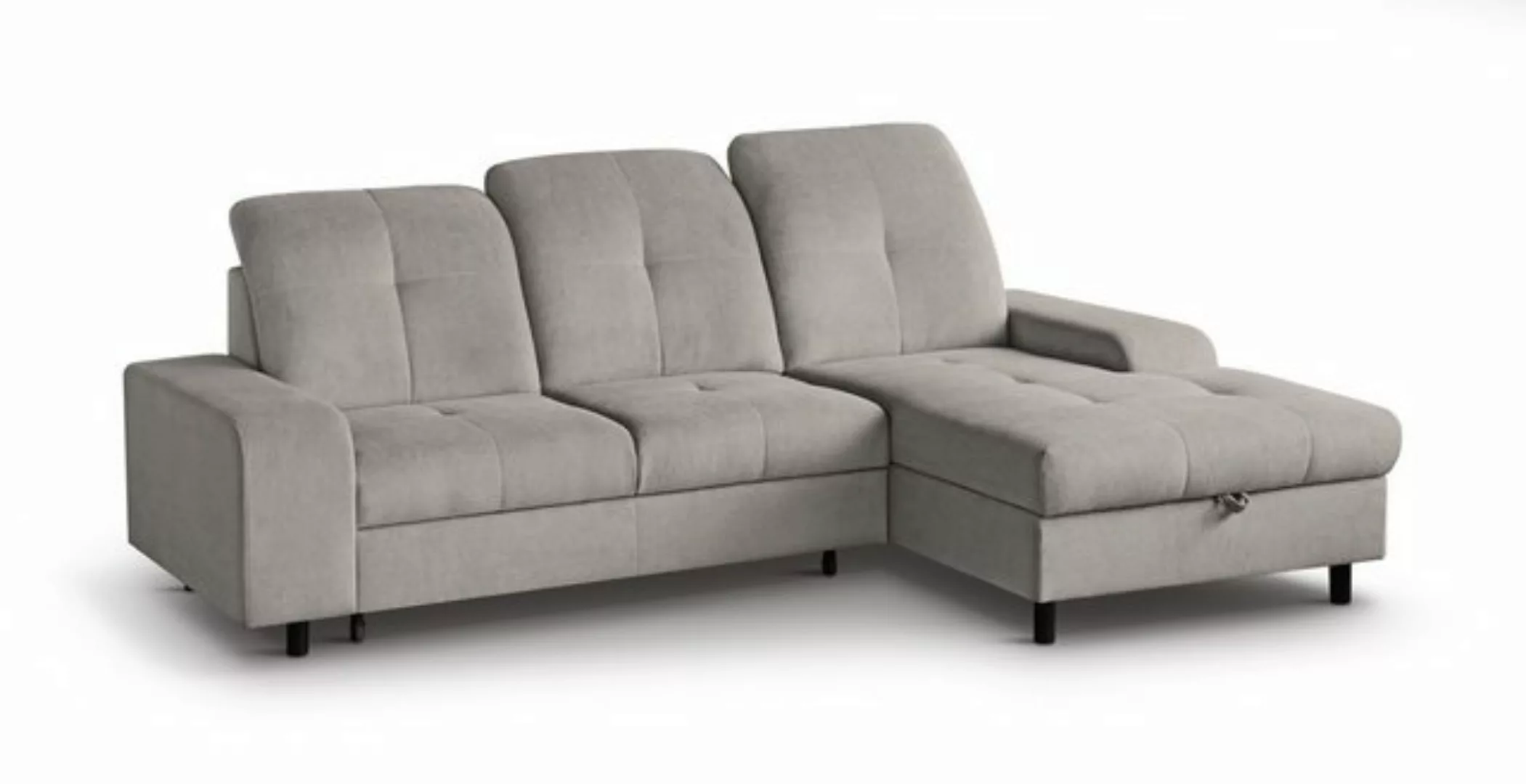 Beautysofa Ecksofa LEON, mit Schlaffunktion, mit Bettkasten, mit verstellba günstig online kaufen