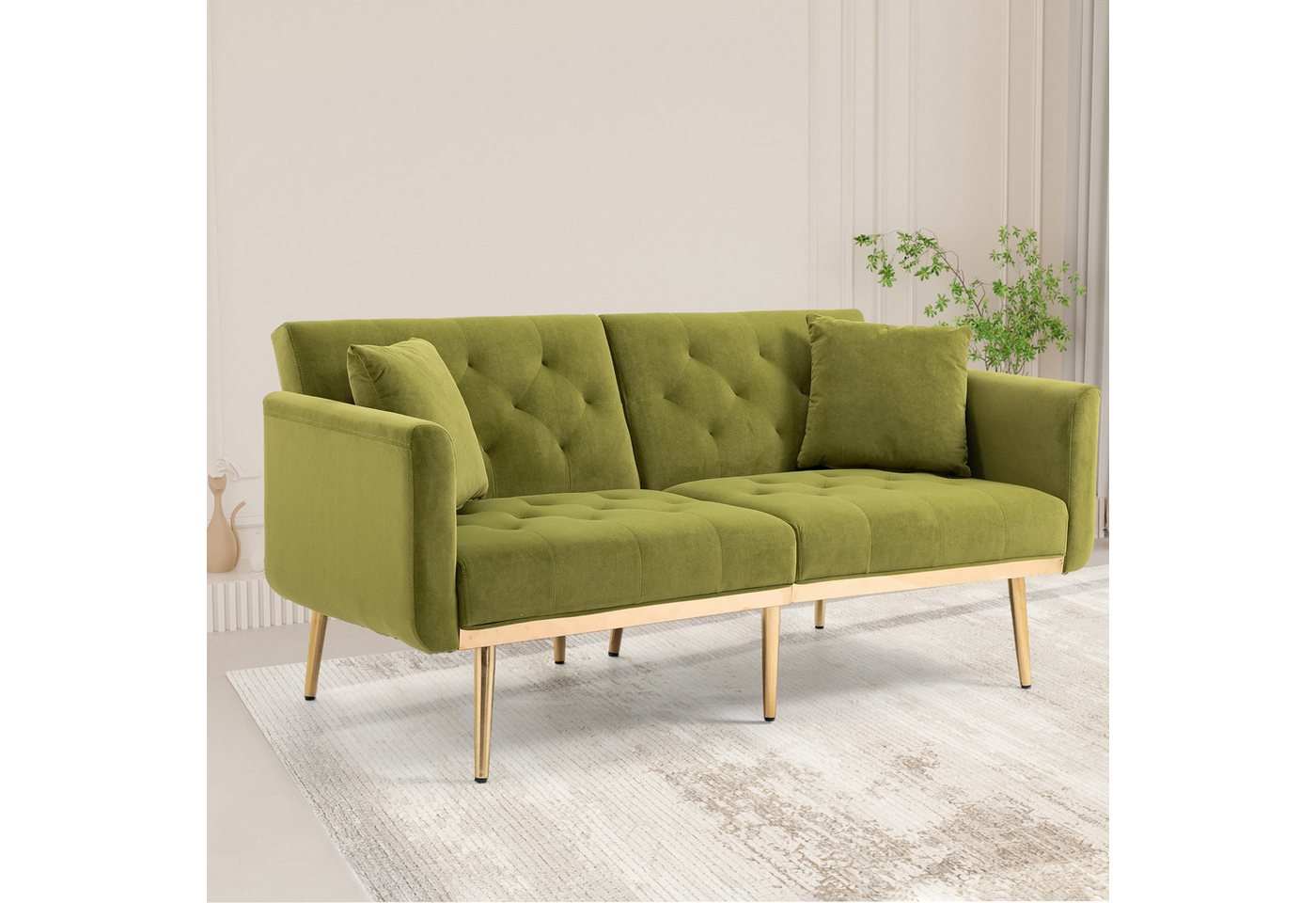 MODFU Sofa Akzentsofa, Loveseat-Sofa mit Metallfüßen Schlafsofa, 65.35*30.7 günstig online kaufen