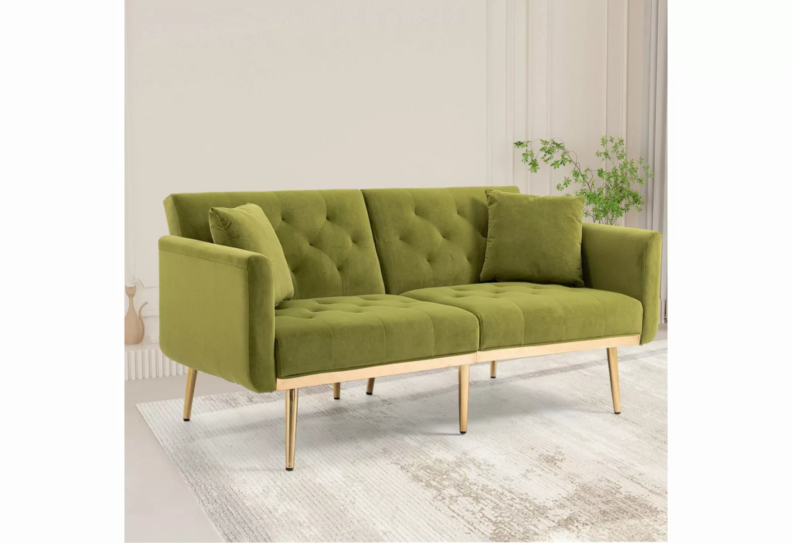 OKWISH Sofa Schlafsofa, Akzentsofa, Loveseat-Sofa mit Metallfüßen, umwandel günstig online kaufen