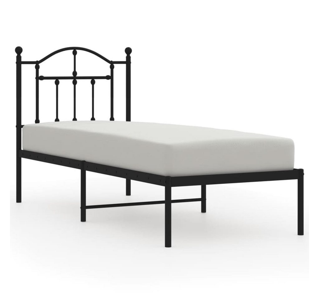 furnicato Bettgestell mit Kopfteil Metall Schwarz 75x190 cm (1-tlg) günstig online kaufen