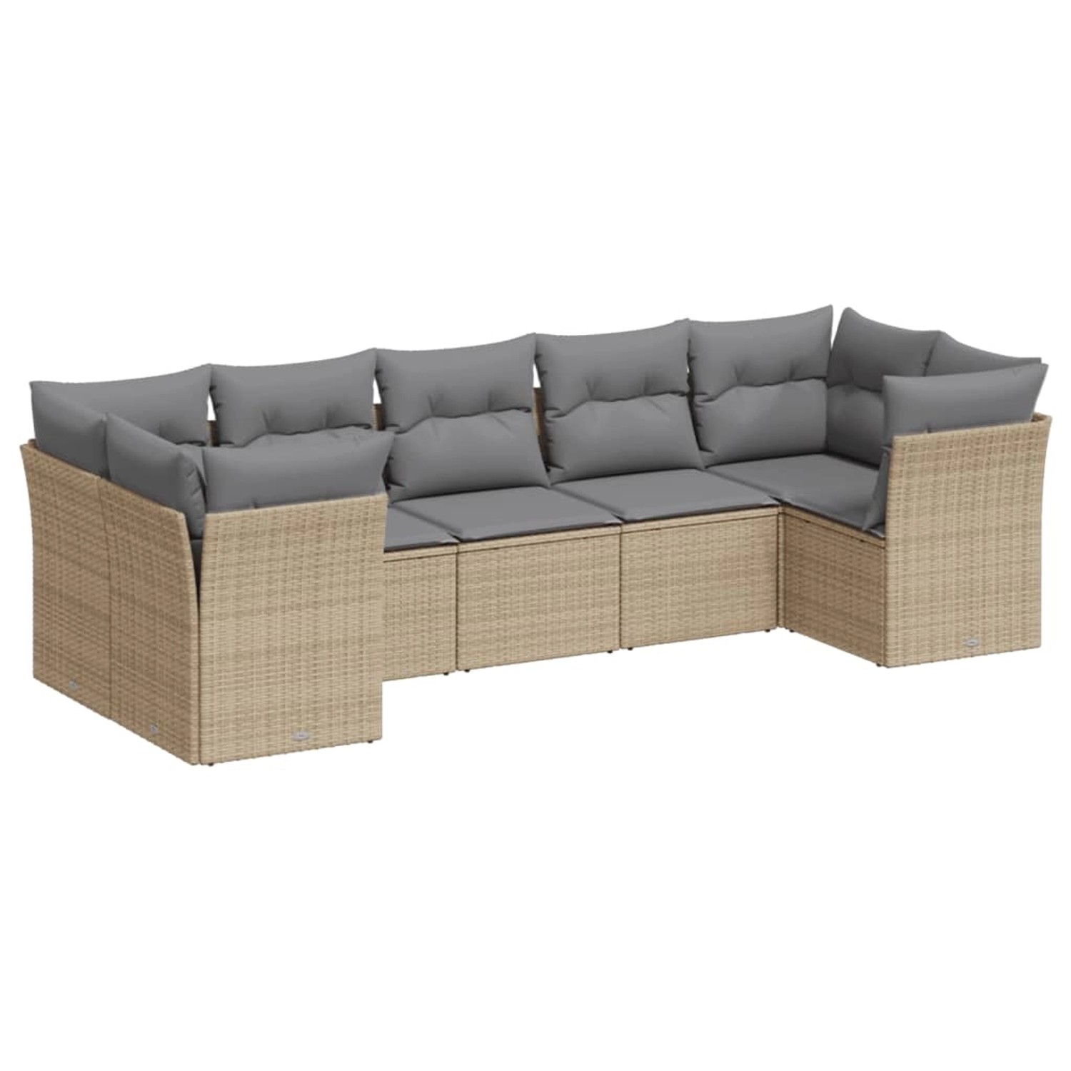 vidaXL 7-tlg Garten-Sofagarnitur mit Kissen Beige Poly Rattan Modell 26 günstig online kaufen