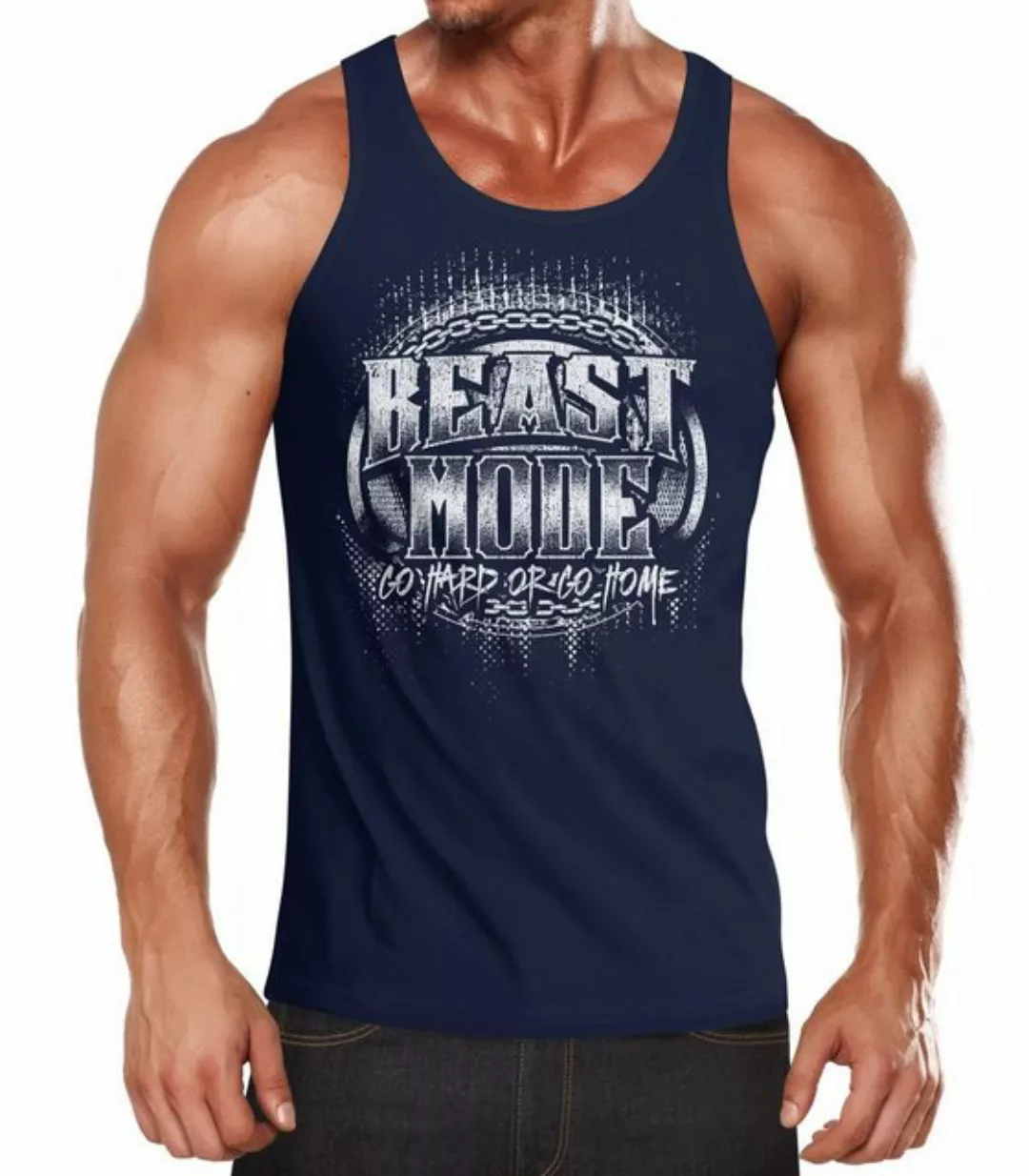 MoonWorks Tanktop Herren Tank-Top Beast Mode Moonworks® mit Print günstig online kaufen