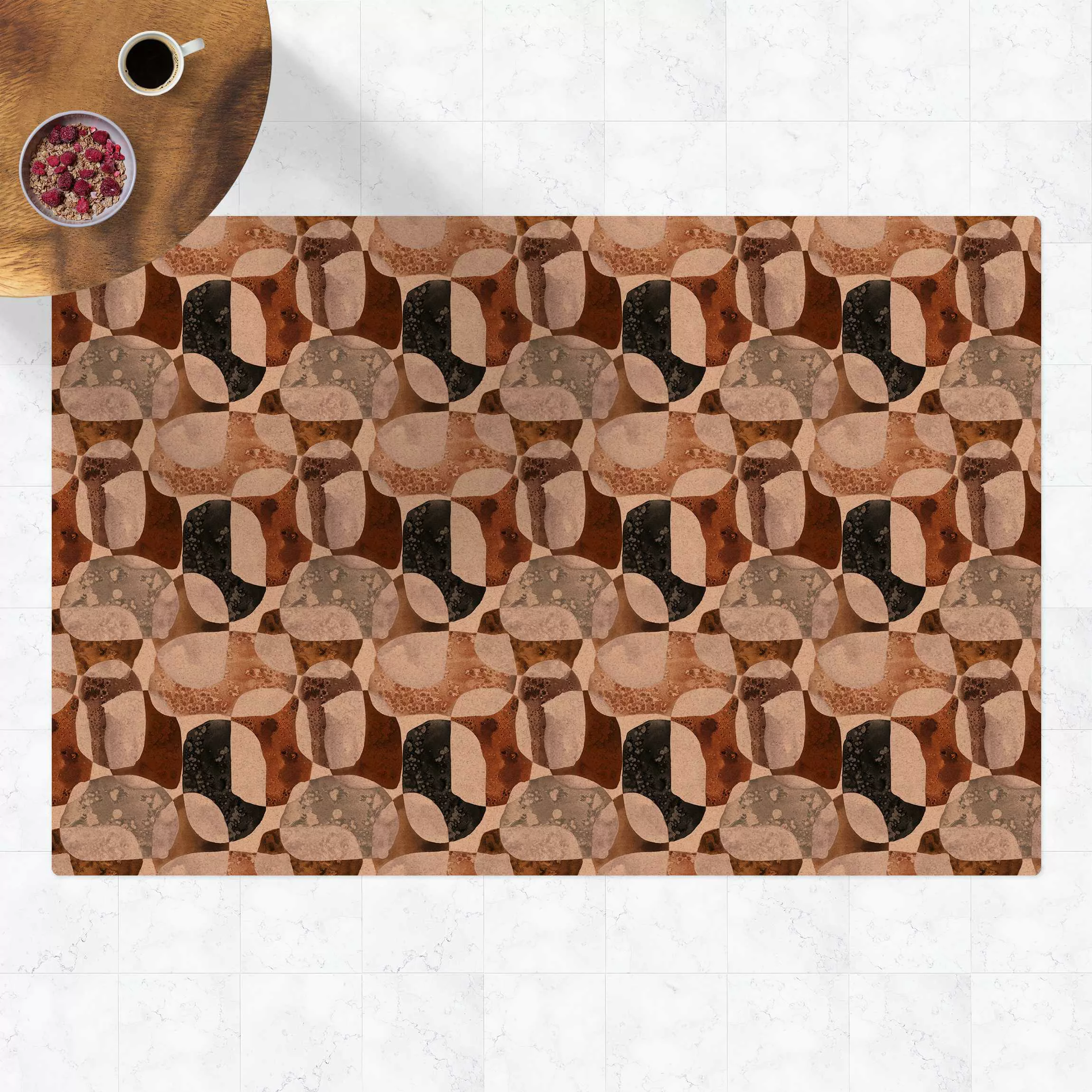 Kork-Teppich Lebende Steine Muster in Braun günstig online kaufen