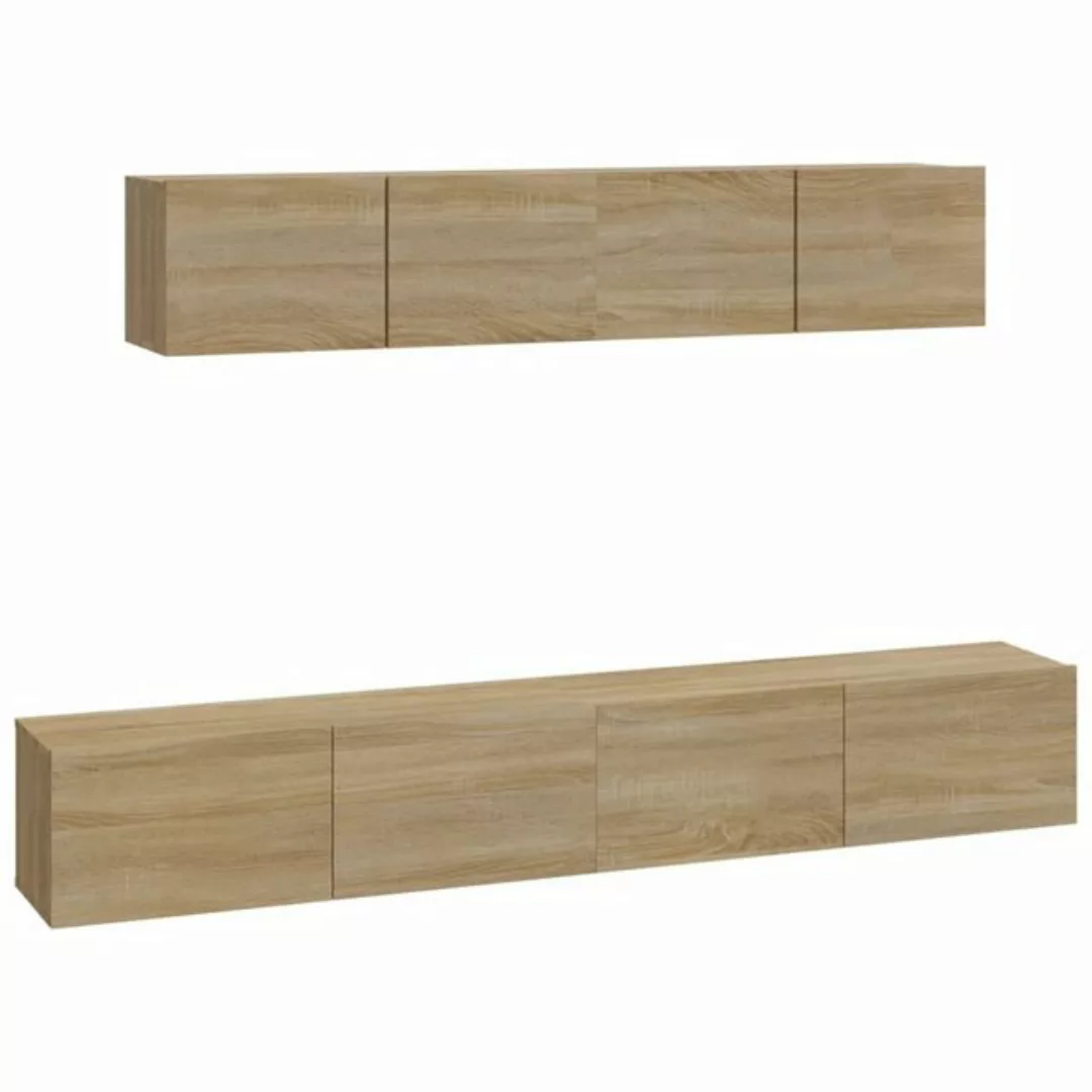 vidaXL TV-Schrank 4-tlg. TV-Board-Set Sonoma-Eiche Holzwerkstoff günstig online kaufen