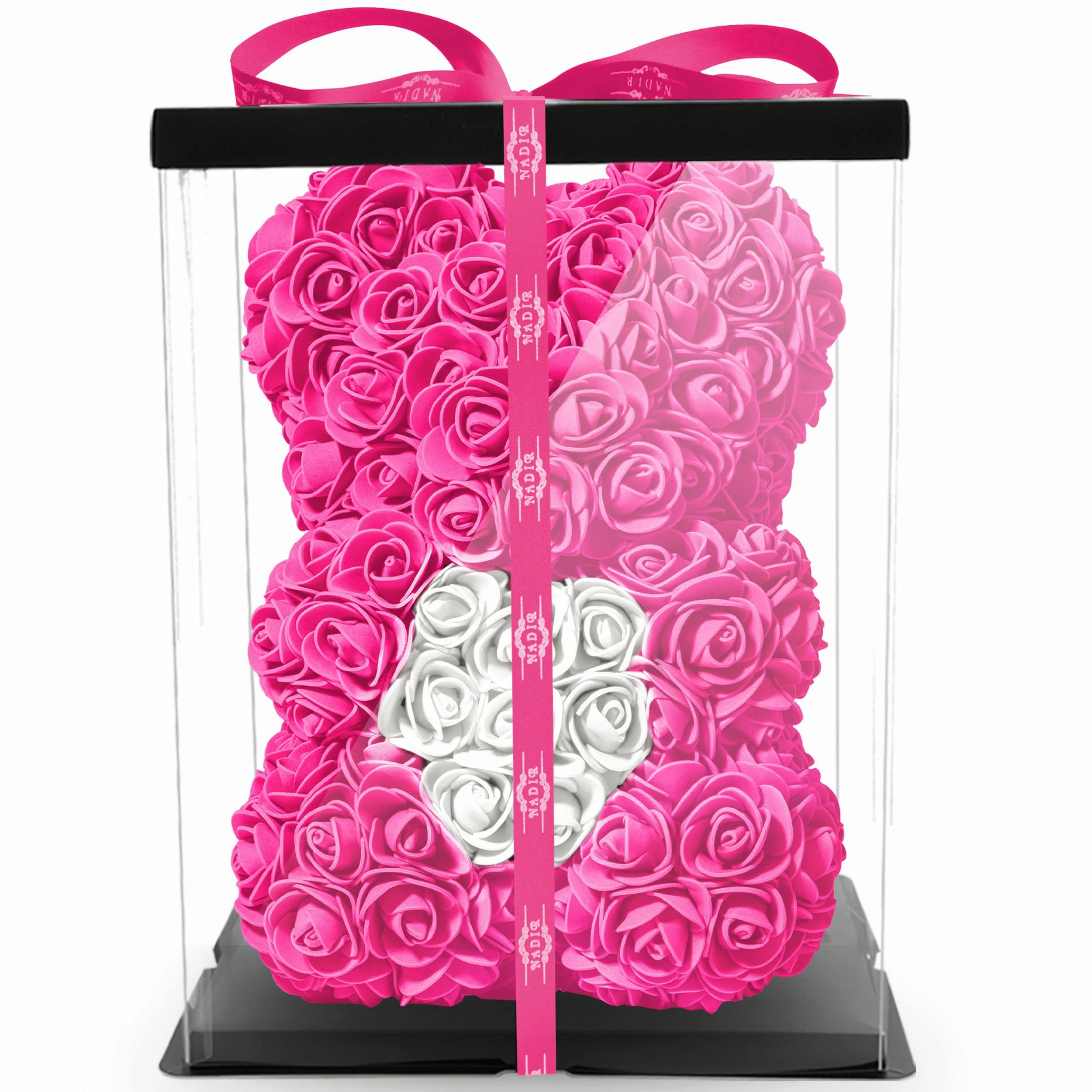 Kunstblume Rosenbär mit Herz Geschenk für günstig online kaufen