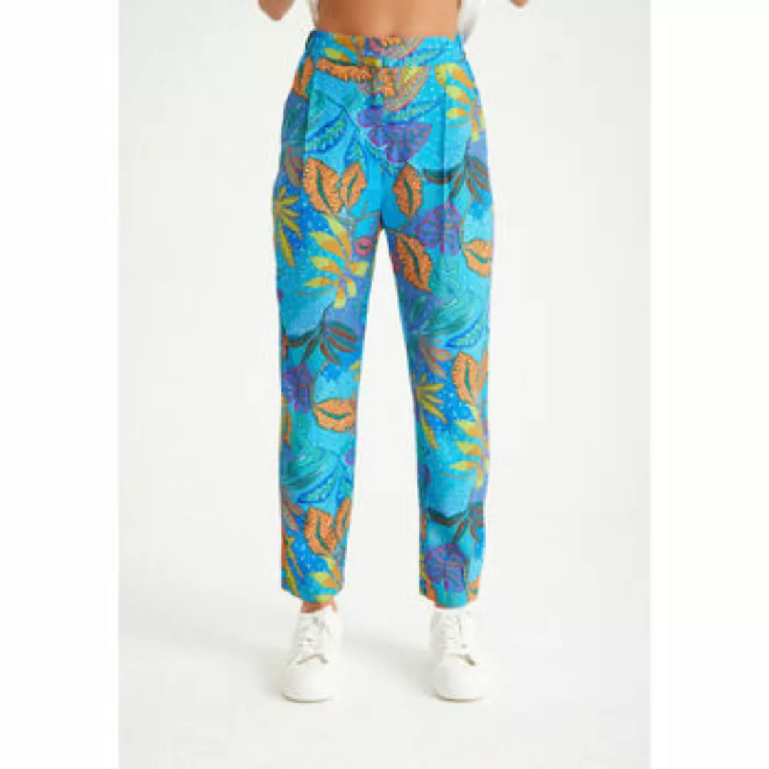 Just Like You  Hosen Hose mit elastischem Bund hinten und Blattmuster günstig online kaufen
