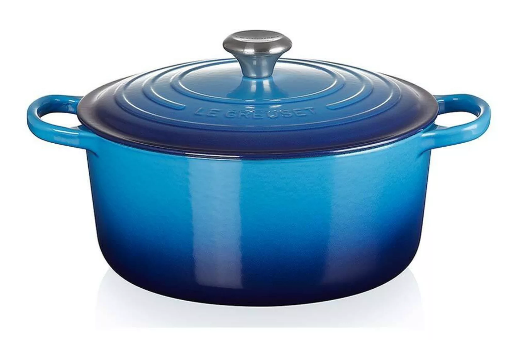 Le Creuset Bräter Signature Rund Gusseisen Azure Blau 20 cm günstig online kaufen